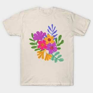 Wild maximalist colorful flowers T-Shirt